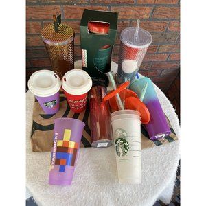 Lot 15 Starbucks Cups Mugs Tumblers Studded Limited Edition Hot Cold Straws Bags